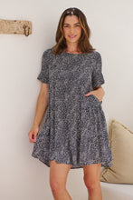 Load image into Gallery viewer, Dulcie Navy/White Tierred Summer Smock Dress