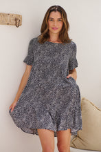 Load image into Gallery viewer, Dulcie Navy/White Tierred Summer Smock Dress