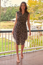 Load image into Gallery viewer, Alma Black/Cream Zip Front Dress