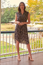 Load image into Gallery viewer, Alma Black/Cream Zip Front Dress