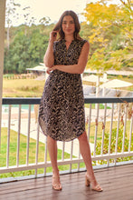 Load image into Gallery viewer, Alma Black/Cream Zip Front Dress