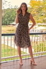 Load image into Gallery viewer, Alma Black/Cream Zip Front Dress