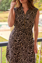 Load image into Gallery viewer, Alma Black/Cream Zip Front Dress