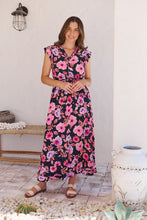 Load image into Gallery viewer, Trissa Navy/Pink Floral Print Dress