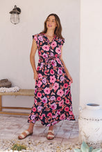 Load image into Gallery viewer, Trissa Navy/Pink Floral Print Dress