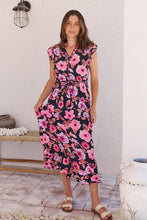 Load image into Gallery viewer, Trissa Navy/Pink Floral Print Dress