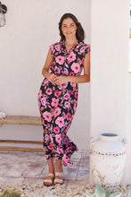 Load image into Gallery viewer, Trissa Navy/Pink Floral Print Dress