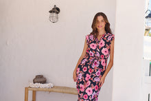 Load image into Gallery viewer, Trissa Navy/Pink Floral Print Dress
