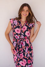 Load image into Gallery viewer, Trissa Navy/Pink Floral Print Dress