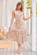 Load image into Gallery viewer, Naomi Tan/White Aztec Print S/Less Dress