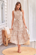 Load image into Gallery viewer, Naomi Tan/White Aztec Print S/Less Dress
