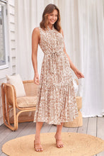 Load image into Gallery viewer, Naomi Tan/White Aztec Print S/Less Dress