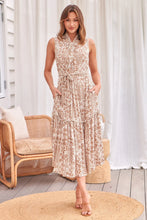 Load image into Gallery viewer, Naomi Tan/White Aztec Print S/Less Dress