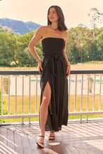 Load image into Gallery viewer, Arlet Strapless Black Strapless Jumpsuit