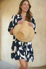 Load image into Gallery viewer, Tahli Navy White Print Smock Dress