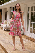 Load image into Gallery viewer, Maggie Pink/Brown Patchwork Paisley Print Midi Dress