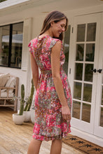 Load image into Gallery viewer, Maggie Pink/Brown Patchwork Paisley Print Midi Dress