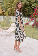 Load image into Gallery viewer, Alejandra Black/Off White Print V Neck Smock