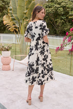 Load image into Gallery viewer, Alejandra Black/Off White Print V Neck Smock