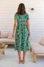 Load image into Gallery viewer, Zaira Green/Beige Print Midi Dress