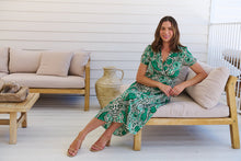 Load image into Gallery viewer, Zaira Green/Beige Print Midi Dress