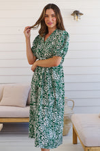 Load image into Gallery viewer, Effie Green/White Floral Tie Waist Dress