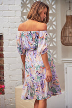 Load image into Gallery viewer, Bastille Lilac Floral Off Shoulder Dress