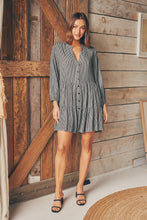 Load image into Gallery viewer, Clementine Long Sleeve Button Shirt Dress