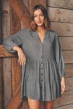 Load image into Gallery viewer, Clementine Long Sleeve Button Shirt Dress