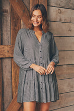Load image into Gallery viewer, Clementine Long Sleeve Button Shirt Dress