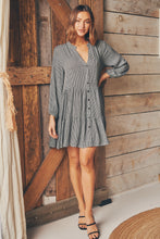 Load image into Gallery viewer, Clementine Long Sleeve Button Shirt Dress