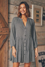 Load image into Gallery viewer, Clementine Long Sleeve Button Shirt Dress