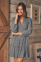 Load image into Gallery viewer, Clementine Long Sleeve Button Shirt Dress
