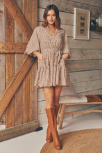 Load image into Gallery viewer, Kalista Bell Sleeve Animal Print Dress