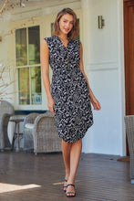 Load image into Gallery viewer, Alma Black/Cream Zip Front Dress