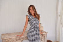 Load image into Gallery viewer, Maggie Blue/White Gingham Print Midi Dress