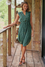 Load image into Gallery viewer, Alma Green/Black Zip Front Dress