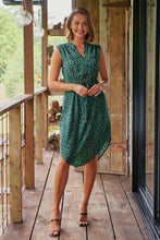 Load image into Gallery viewer, Alma Green/Black Zip Front Dress