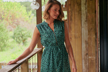 Load image into Gallery viewer, Alma Green/Black Zip Front Dress