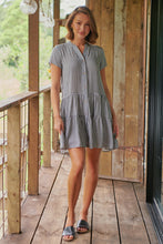 Load image into Gallery viewer, Monique Button Front Black/White Gingham Dress