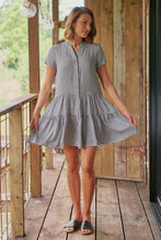 Load image into Gallery viewer, Monique Button Front Black/White Gingham Dress