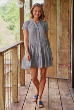 Load image into Gallery viewer, Monique Button Front Black/White Gingham Dress