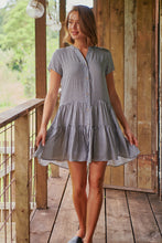 Load image into Gallery viewer, Monique Button Front Black/White Gingham Dress