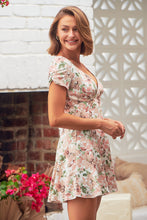 Load image into Gallery viewer, Ellie White/Pink Floral Summer Cap Sleeve Dress