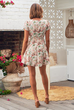 Load image into Gallery viewer, Ellie White/Pink Floral Summer Cap Sleeve Dress
