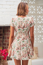 Load image into Gallery viewer, Ellie White/Pink Floral Summer Cap Sleeve Dress