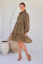 Load image into Gallery viewer, Jessie Floral Chiffon Long Sleeve Collared Dress