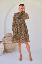 Load image into Gallery viewer, Jessie Floral Chiffon Long Sleeve Collared Dress