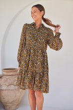 Load image into Gallery viewer, Jessie Floral Chiffon Long Sleeve Collared Dress