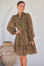 Load image into Gallery viewer, Jessie Floral Chiffon Long Sleeve Collared Dress